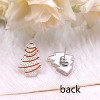 Acrylic Christmas Tree Stud Earrings, Chocolate Color Lantern Designs, Winter Xmas Festive Jewelry Gift for Women. - 3 of 4