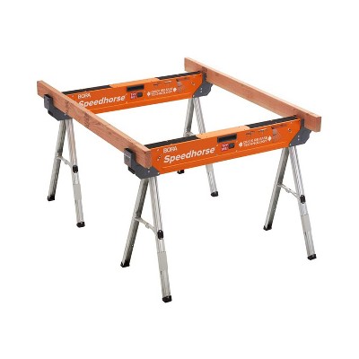 Bora Portamate Speedhorse 1500 Pound Capacity Heavy Duty Sawhorse Table Stand Work Bench with Folding Legs for Woodworking and Contractors (2 Pack)