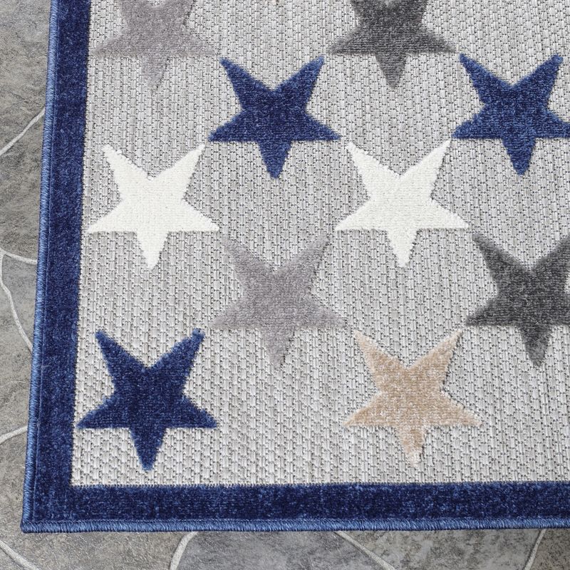 Whimsical Stars Modern Indoor Outdoor Area Rug by Blue Nile Mills, 4 of 10