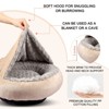 JOEJOY Dog Beds for Small Medium Dogs, Cozy Cuddler Luxury Puppy Pet Bed with Blanket Attached, Donut Round Calming Anti-Anxiety Dog Burrow Cave Bed - 3 of 4