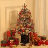 3ft Pre-assembled Lights Snowflake Christmas Tree, Small Artificial Christmas Tree with Elk Light Base and 78 LED Lights, 8 Lighting Modes Hinged - 4 of 4