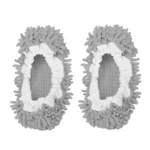 Unique Bargains Washable Multifunctional Floor Cleaning Chenille Mop Slippers - 1 of 4