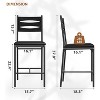 Bar Stools Set of 2/4, Upholstered Counter Height Bar Chairs with Wood Back, PU Leather Seats, Footrests, for Kitchen Island, Dining Room - 2 of 4