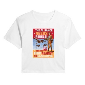 Women's - Star Wars - Luke Propoganda Poster Cropped Graphic T-Shirt - 1 of 4