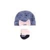 Hudson Baby Girls Thermal Preemie Layette Set 4pc Short Sleeve Outfit, Navy Toile, Preemie - 3 of 4