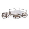 Christopher Knight Home George 5 piece Outdoor Acacia Wood Sectional Set with Coffee Table and Cushions - 3 of 4
