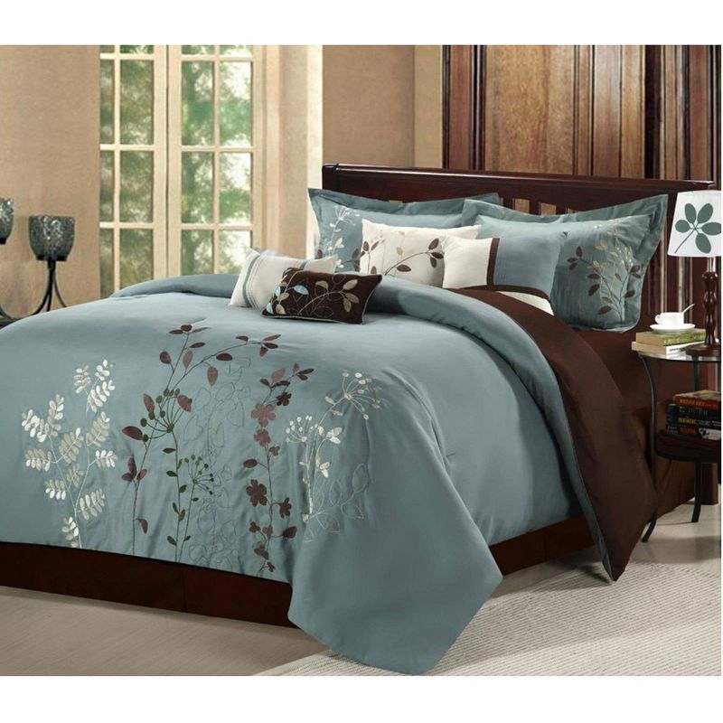 Chic Home Design 8pc King Fortuno Comforter Bedding Set Sage, 1 of 4