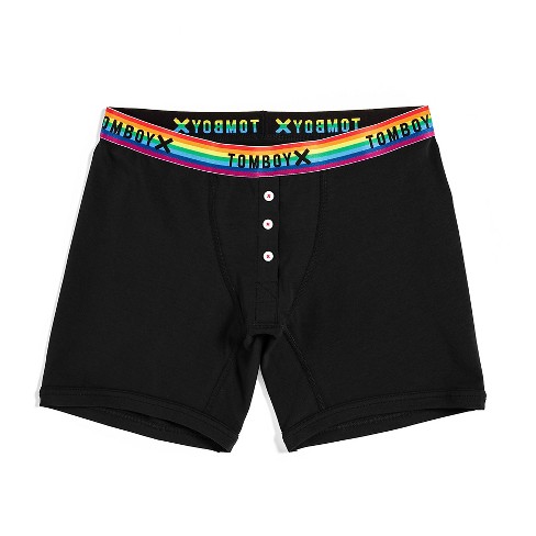 Tomboyx 6 Fly Boxer Briefs Underwear, Cotton Stretch Comfortable Boy  Shorts (xs-6x) Black Rainbow Xxx Large : Target