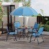6 Pieces Outdoor Dining Set With Umbrella, Patio Table and 4 Folding Chairs With Umbrella, Garden Patio Furniture Set With Umbrellas - 2 of 4