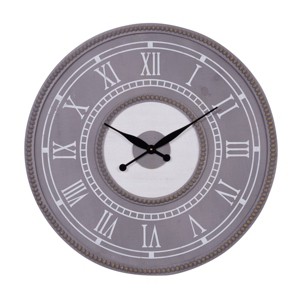 30"x30" Wood Wall Clock Gray - Olivia & May: Silent, Farmhouse Style, Round Shape, Roman Numerals - 1 of 4