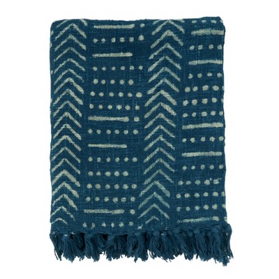 Indigo mudcloth blanket sale