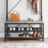 WhizMax Industrial Hall Tree Storage Bench for Entryway, Wood Look Accent, Large Shoe Rack with Shelf, Hanging Bar, 8 Hooks - 4 of 4