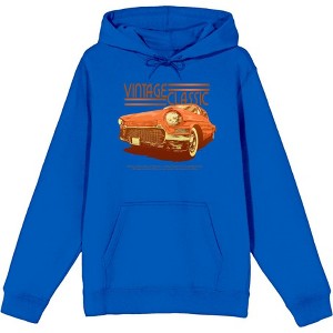 Car Fanatic Orange Vintage Car Long Sleeve Adult Hooded Sweatshirt - 1 of 3