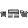Sonkuki 6-Piece Patio Conversation Set with Side Table - 2 of 4
