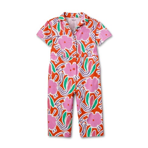 Toddler Adaptive Short Sleeve Flower Groove Red Jumpsuit - Dvf For Target :  Target