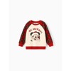 Disney Mickey and Friends Christmas Family Matching Plaid Print Sweatshirt baby bodysuit Red - 2 of 4