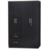 Better Home Products Luna Modern Wood 4 Doors 2 Drawers Armoire in Black - 3 of 3