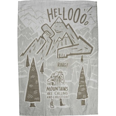 Decorative Towel 28.0" Jacquard Mountains Are Calling 100% Cotton Kitchen Hike Hills  -  Kitchen Towel