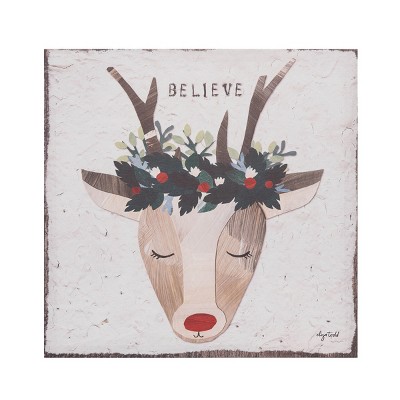 Gallerie II Believe Reindeer Wall Art 15.75 x 0.98 x 15.75 Inches.