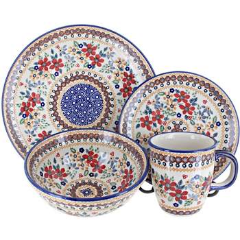 Blue Rose Polish Pottery Manufaktura Dinnerware (16PC)