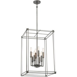 Minka Lavery Antique Nickel Chandelier 18" Wide Industrial Clear Acrylic 8-Light Fixture for Dining Room House Foyer Kitchen Home - 1 of 4
