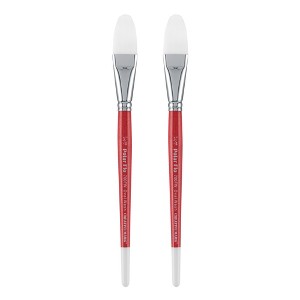 Creative Mark Polar Flo Professional Watercolor Brushes - Filbert Assorted Size - Short Handle, Nickel-Plated Seamless Brass Ferrule - Art Paint - 1 of 4