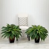 Nearly Natural 23-in Artificial Boston Fern Plant with Tapered Bronze Square Metal Planter DIY KIT (Set of 2) - 3 of 4