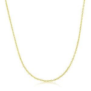 Links of Italy Sterling Silver 0.80mm Cable Chain - Gold Plated - Gold - 16+2 Inch - 1 of 2