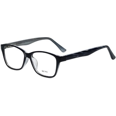Metro Collection 23 Designer Acetate Reading Glasses in Black +2.50 127mm Frame/47mm Lens Width