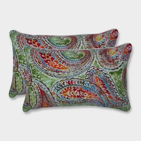 2pk Bright And Lively Fiesta Rectangular Throw Pillows Green
