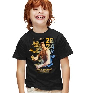 Boys' Short Sleeve Bruce Lee Two Tone Year Of the Dragon T-Shirt - 1 of 4