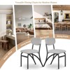 Grey Dining Room Chairs Set of 4, Boucle Fabric Stools with Metal Legs, Backrest and Upholstered Seat Cushion - 3 of 4