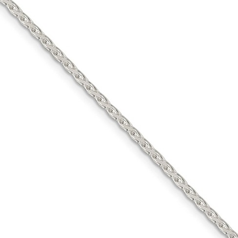 Black Bow Jewelry 2.1mm Sterling Silver Diamond Cut Solid Round Spiga Chain Necklace - image 1 of 4