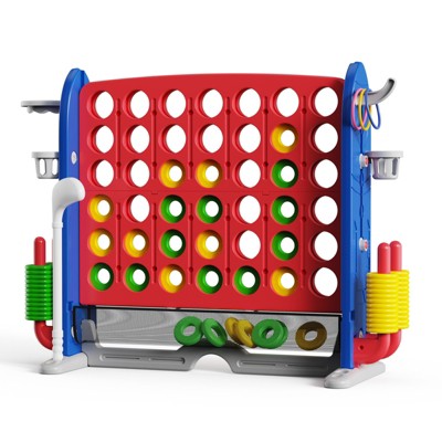 HONGGE Giant 4 in a Row Game Set for Kids and HONGGE Adults, Outdoor Indoor Yard Party Fun, Family Activity, Easy Assembly