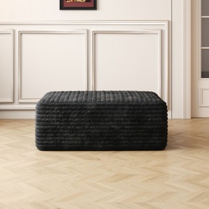 Expandable Sofa Ottoman with No Assembly Needed, Stylish Black Finish - 1 of 3