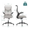SEVOBAL Task and Office Chairs Adjustable Back Mesh Computer Chair with Lumbar Support, Flip Up Arms for Home, Workspace, Gray, 25.5"*26.3"*48" - 3 of 4