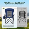 Captiva Designs Heavy Duty XL Camping Chair with Headrest, Cup Holder & Side Pocket, 500 lbs Capacity - 3 of 4