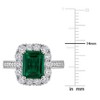 CREATED FOREVER | Sterling Silver 2.3 CT TGW Created Emerald and 1.16 CT TW Lab-Grown Diamond Halo Ring - 4 of 4