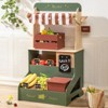 ROBOTIME Play Food and Toy Kitchens, Playset Kids Play Store with Compartments, for Children's Gift, Green, 22"*18.6"*38.6" - 3 of 4