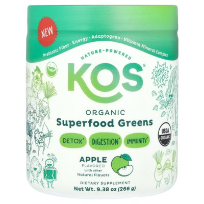 KOS Organic Superfood Greens, Apple, 9.38 oz (266 g)