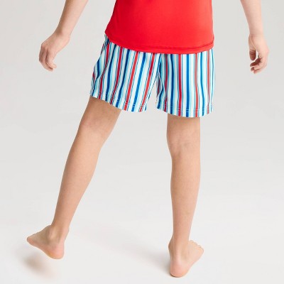 Детские купальники Cat & Jack Boys' Americana Striped Swim Trunks – Cat & Jack™ Blues/Radical Red M — фото 2
