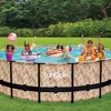Funsicle 16' x 48" Oasis Designer Round Frame Outdoor Above Ground Swimming Pool Set with SkimmerPlus Filter Pump and Pool Cover, Oak Herringbone - 2 of 4