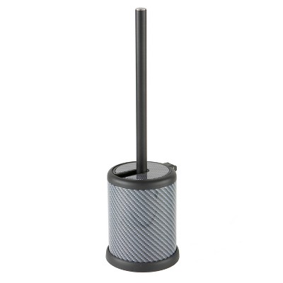 Black Stainless Steel Toilet Brush with Self Closing Lid