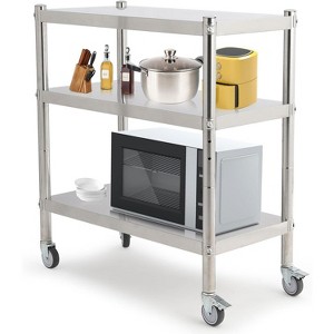 Stainless Steel Shelves, Heavy Duty Adjustable Shelf Unit with Adjustable Height and Vent Holes for Kitchen - 1 of 4