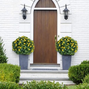 TROPOW Artificial Flower Ball Tree with Ground Spike, Fake Topiary Trees - 1 of 4