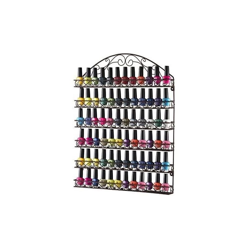 Nail Polish Wall Rack Organizer Holds up to 102 Nail Polish Bottles with Metal Frame in Color Bronze - HomeItUsa, 3 of 6