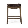 HomeRoots 26" Brown Faux Leather and Solid Wood Backless Counter Height Bar Chair - 4 of 4