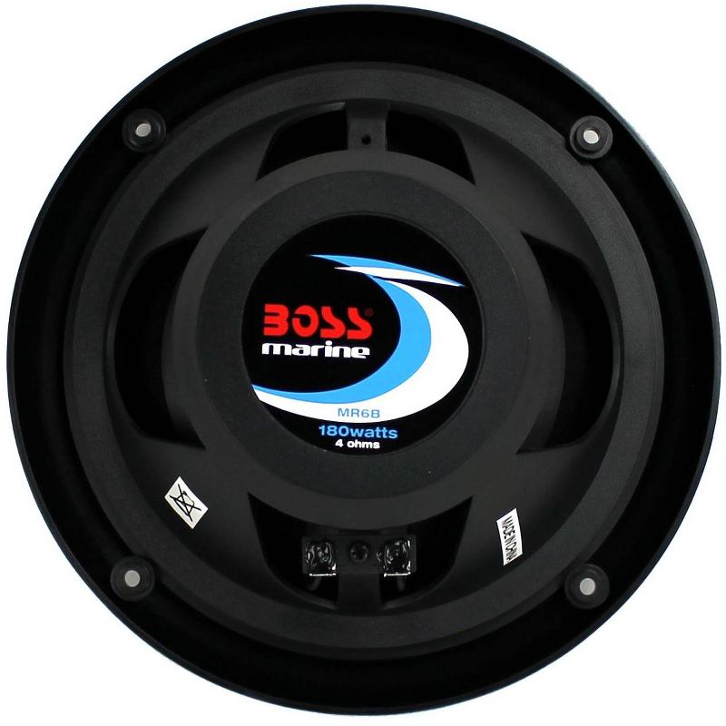 BOSS Audio MR6B 6.5" 180W Dual Cone Marine Full Range Speakers, Black, 1 Pair, 4 of 7