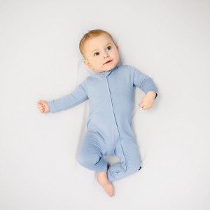 Larkspur Baby Zip Romper in Denim - 1 of 3