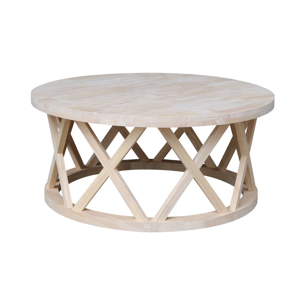 Photos - Coffee Table 40" Ceylon Round  Unfinished - International Concepts